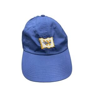 Smathers & Branson Gold w/ Key Fish Needlepoint Blue Baseball Hat Rare